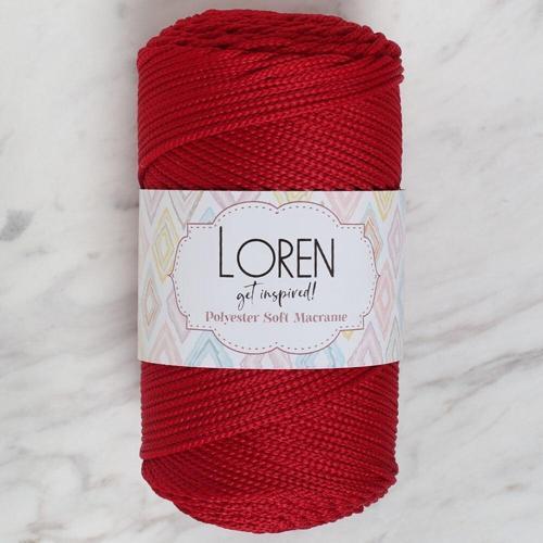  Polyester Soft Macrame Koyu Kırmızı El Örgü İpi - LM020 - 34433