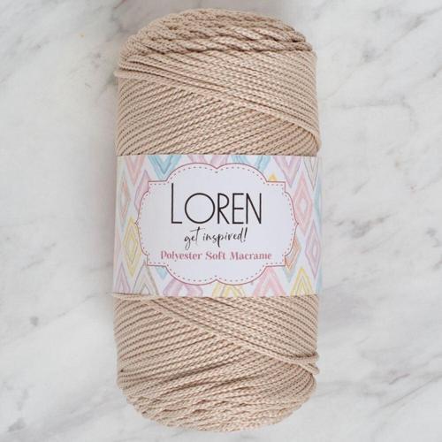 Polyester Soft Macrame Taş Rengi El Örgü İpi - LM005 - 34428