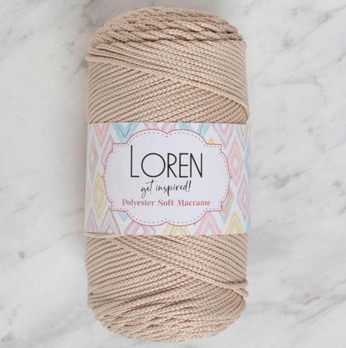 Polyester Soft Macrame Taş Rengi El Örgü İpi - LM005 - 34428