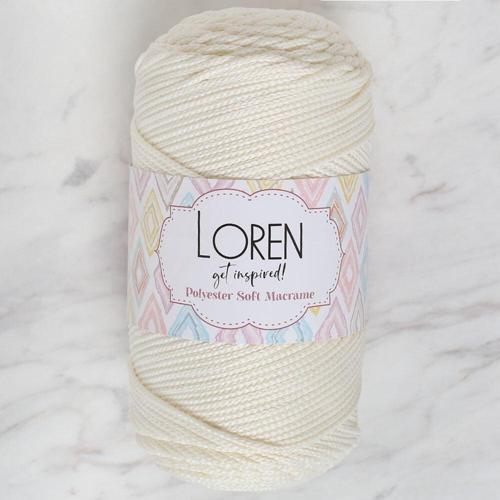  Polyester Soft Macrame Krem El Örgü İpi - LM003 - 34427
