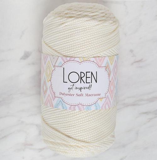  Polyester Soft Macrame Krem El Örgü İpi - LM003 - 34427
