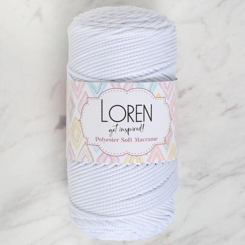  Polyester Soft Macrame Optik Beyaz El Örgü İpi - LM001 - 34426