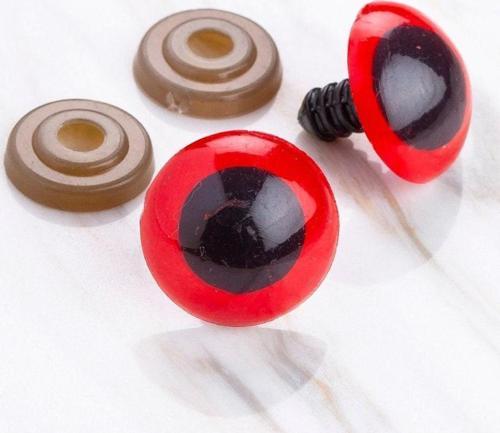  20 mm Kırmızı 5 Çift Amigurumi Göz