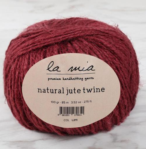 La Mia Natural Jute Twine 100 gr Bordo Jüt İp - L211 - 34105