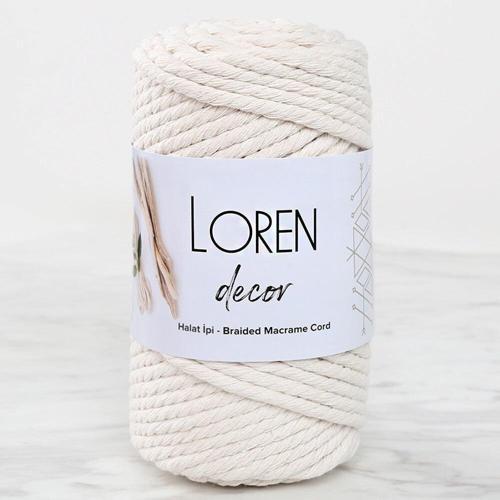  Decor 3 Büküm Makrome İpi Krem- L002
