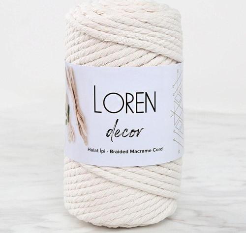  Decor 3 Büküm Makrome İpi Krem- L002