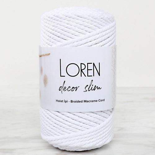  Decor Slim 3 Büküm Makrome İpi Beyaz - L001