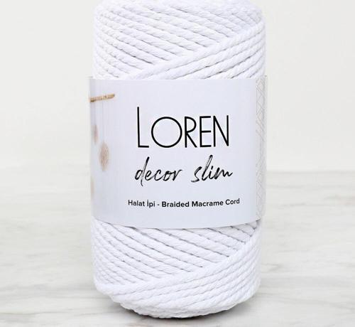 Decor Slim 3 Büküm Makrome İpi Beyaz - L001