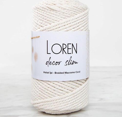  Decor Slim 3 Büküm Makrome İpi Krem - L002