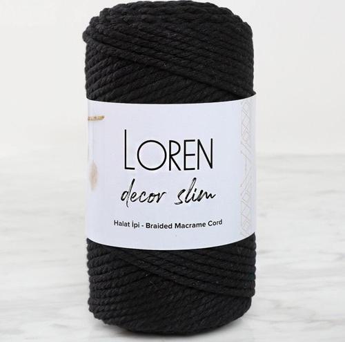  Decor Slim 3 Büküm Makrome İpi Siyah - L006