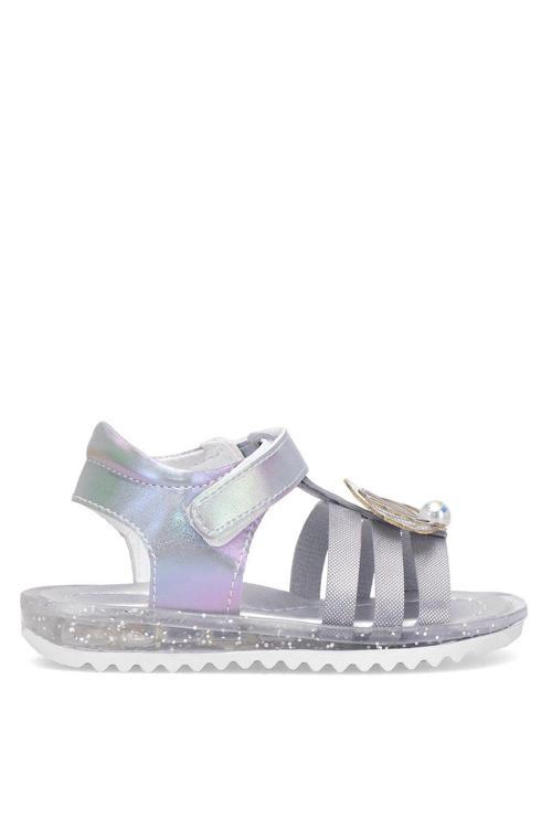 Elit Şa-B-034-25Y Bebe Kız Çocuk Düz Sandalet Gümüş
