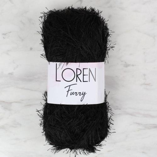  Furry Siyah El Örgü İpi - RF1001 - 34066