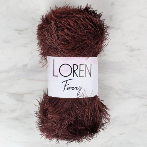  Furry Kahverengi El Örgü İpi - RF093 - 34064