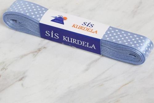  Crafts 2cm 10 mt Mavi Saten Puantiyeli Kurde