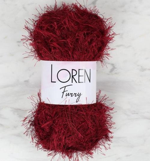  Furry Bordo El Örgü İpi - RF026 - 34054