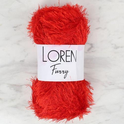  Furry Kırmızı El Örgü İpi - RF025 - 34053