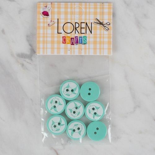 Crafts yeşil 8 li balık düğme - 578