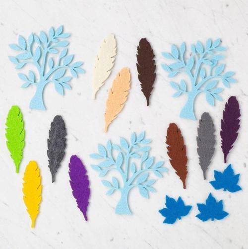  3 Paket Yaprak Figürlü Keçe Set