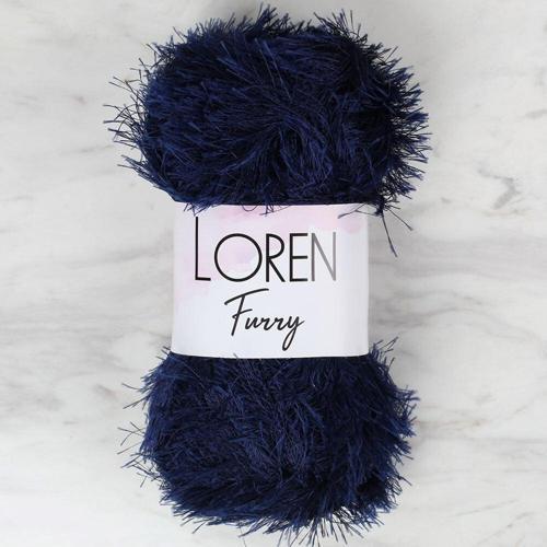  Furry Lacivert El Örgü İpi - RF005 - 34044