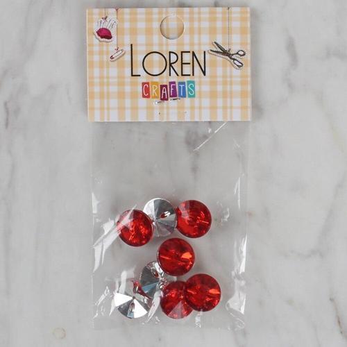  Crafts kırmızı 8 li düğme - 204