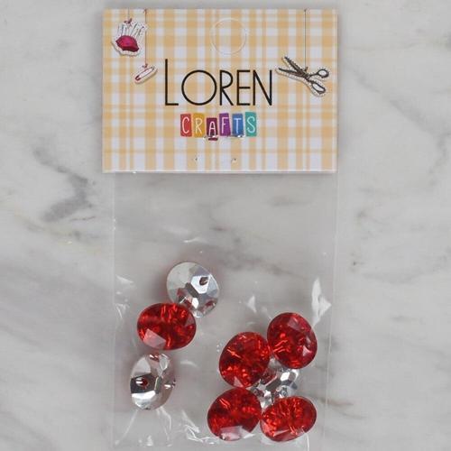  Crafts kırmızı 8 li düğme - 240