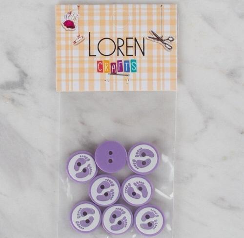  Crafts lila 8 li ayak izi düğme - 437