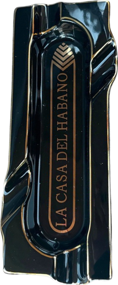 La Casa Del Habano Siyah Porselen Dörtlü Puro Küllüğü