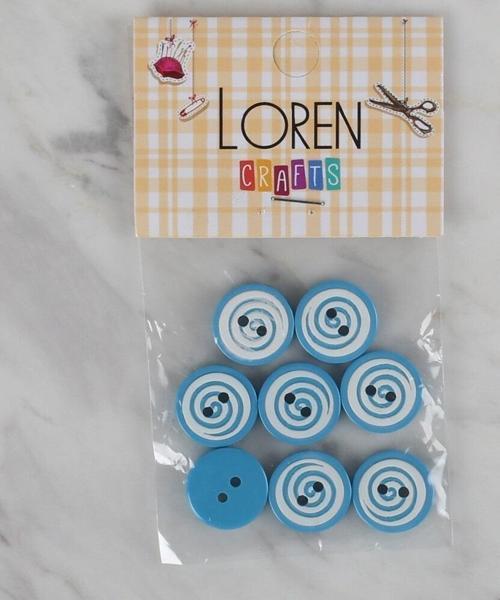  Crafts mavi 8 li yuvarlak düğme - 453