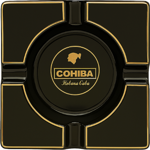 Siyah Porselen Dörtlü Büyük Puro Küllüğü