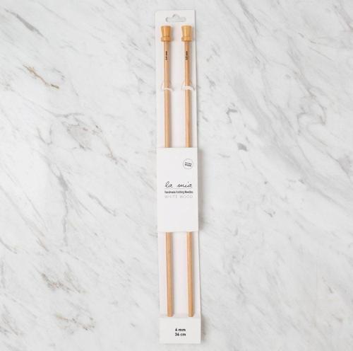 La Mia Whitewood 6 mm 36 cm Ahşap Örgü Şişi
