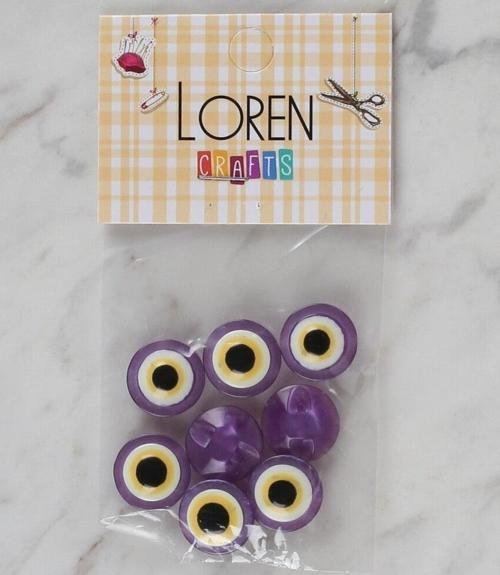  Crafts mor 8 li nazar boncuğu düğme - 169