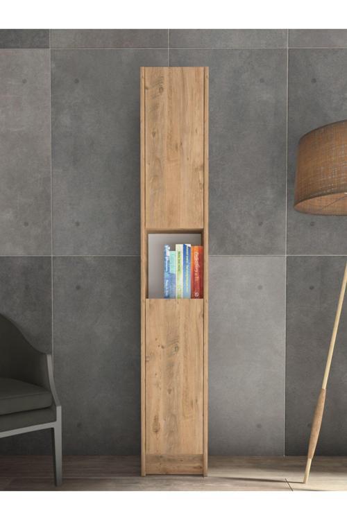 Flat30 Kitaplık 2 Kapaklı Kütüphane Çok Amaçlı Dolap Çam