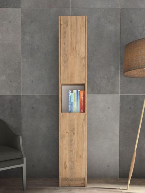 Flat30 Kitaplık 2 Kapaklı Kütüphane Çok Amaçlı Dolap Çam
