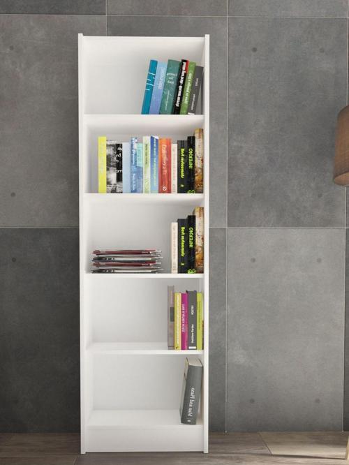Flat56 Kitaplık Kütüphane Çok Amaçlı Dolap Beyaz
