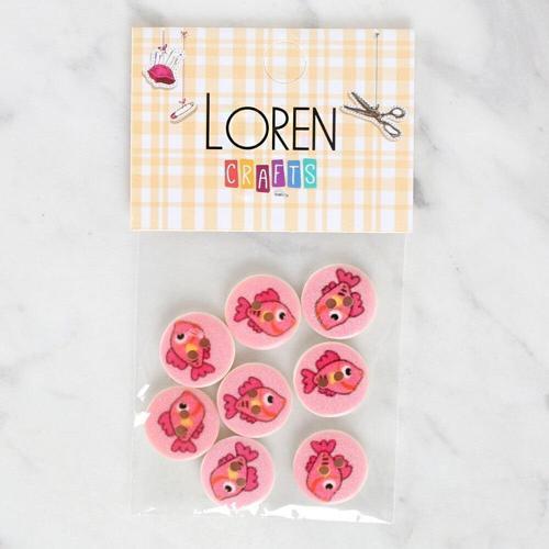  Crafts 8'li Balık Düğme - 1156