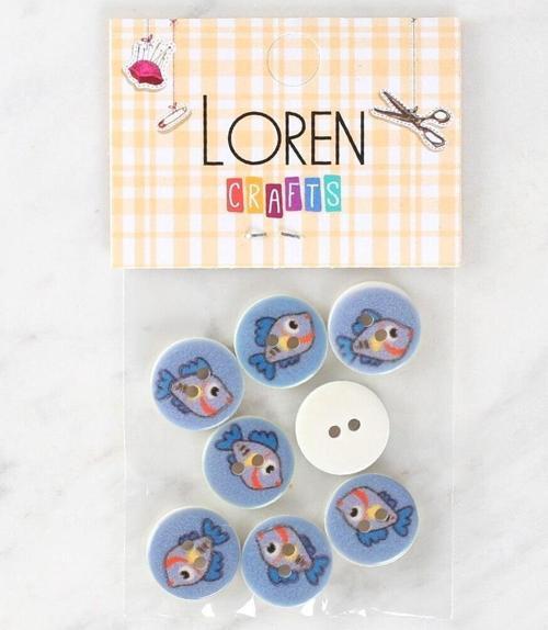  Crafts 8'li Balık Düğme - 1158