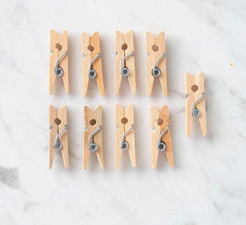  10 lu Natural Mini Ahşap Mandal