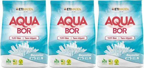 AquaBor Matik Toz Çamaşır Deterjanı 18KG (Beyazlar İçin) 120 Yıkama (3PK*6KG)