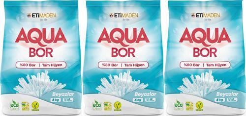 AquaBor Matik Toz Çamaşır Deterjanı 18KG (Beyazlar İçin) 120 Yıkama (3PK*6KG)
