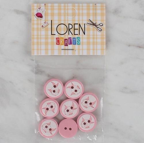  Crafts pembe 8 li balık düğme - 570