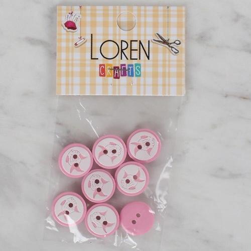  Crafts pembe 8 li balık düğme - 571