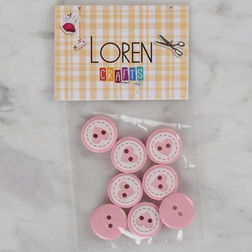  Crafts pembe 8 li kalp düğme - 472