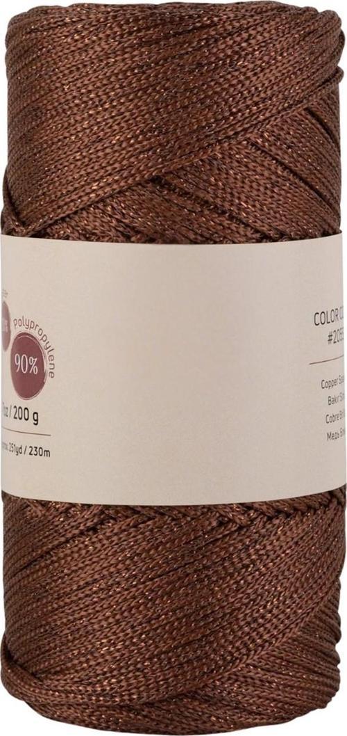 Makrome İpi 3mm  Polyester Kahve Simli