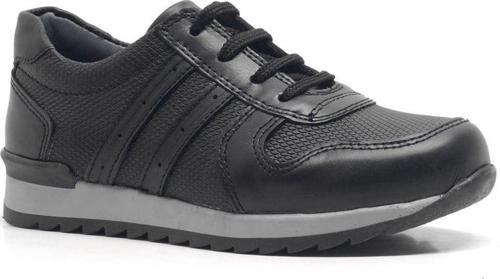 Hakiki Deri Siyah Fermuarlı Erkek Çocuk Spor Okul Ayakkabı