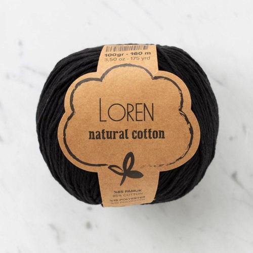  Natural Cotton Siyah El Örgü İpi - R004 - 33908