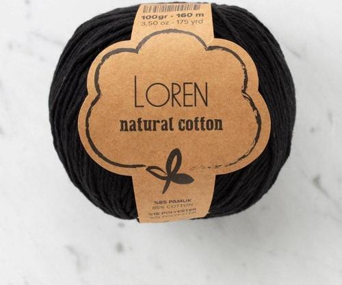 Natural Cotton Siyah El Örgü İpi - R004 - 33908