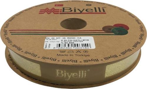 Biye Simli Katlı Ka Altın 2 cm 25 Metre %50 Simli % 50 Polyester