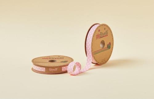 Biye Büyük Puanlı Katlı A16 Pembe 2 cm 25 Metre %65 Koton %35 Polyester