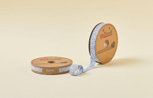 Biye Çiçekli Katlı A01 Mavi 2 cm 25 Metre %65 Koton %35 Polyester