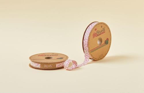 Biye Çiçekli Katlı A02 Pembe 2 cm 25 Metre %65 Koton %35 Polyester